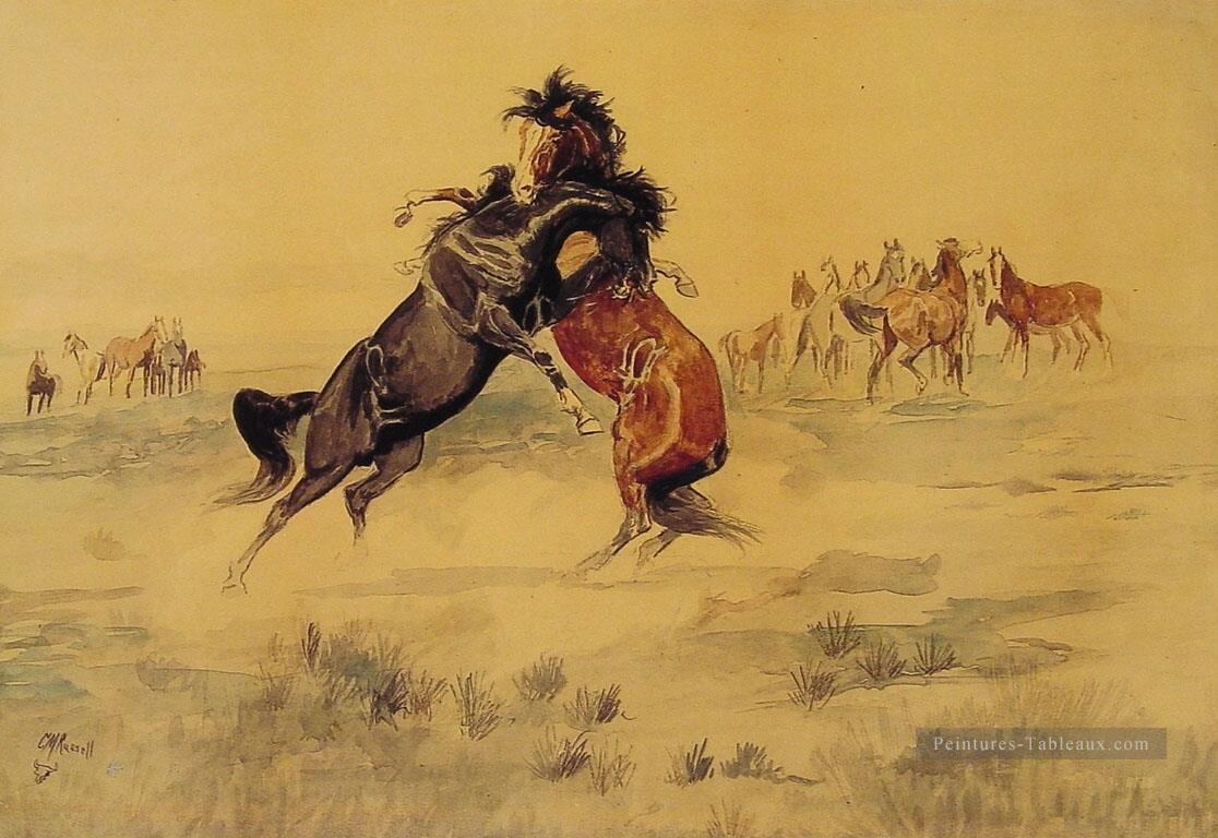 Le défi Charles Marion Russell Indiana cheval Peintures à l'huile